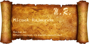 Micsek Rajmunda névjegykártya
